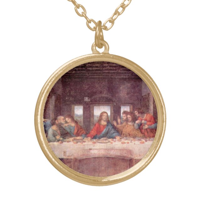 Leonardo da Vinci's The Last Supper Gold Plated Necklace (Front)