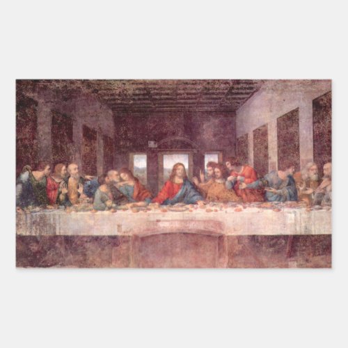 Leonardo da Vincis The Last Supper Rectangular Sticker
