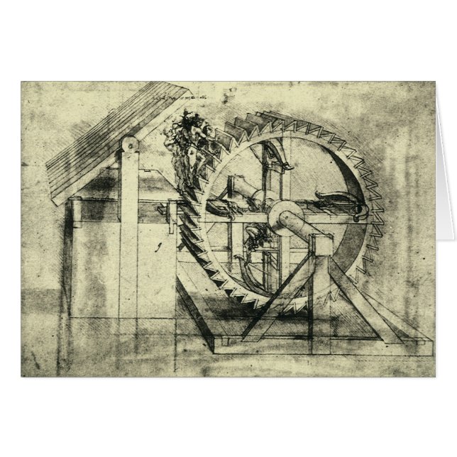 Leonardo da Vinci's Treadmill Powered Crossbow Cards (Front Horizontal)