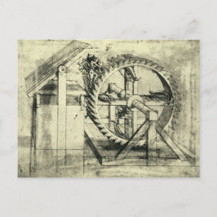 Leonardo da Vinci's Treadmill Powered Crossbow Postcard