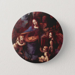 Leonardo da Vinci's Virgin (Madonna) of the Rocks Button