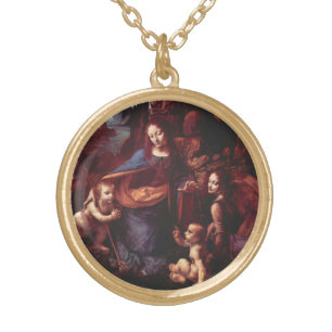 Leonardo da Vinci's Virgin (Madonna) of the Rocks Gold Plated Necklace