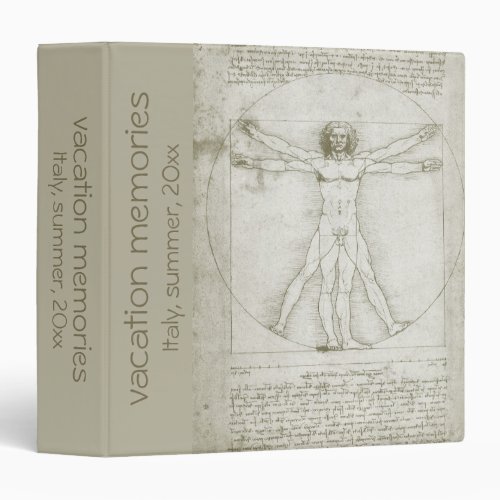 Leonardo da Vincis Vitruvian Man 3 Ring Binder