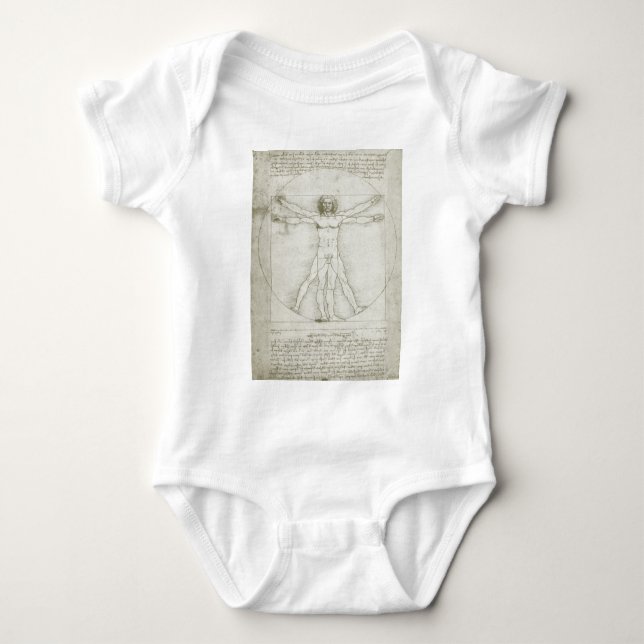 Leonardo da Vinci's Vitruvian Man Baby Bodysuit (Front)