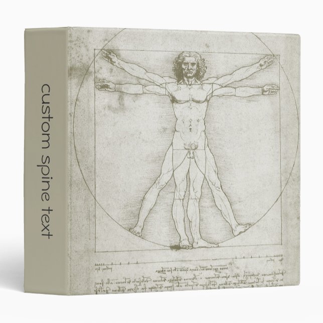 Leonardo da Vinci's Vitruvian Man Binder (Front/Spine)