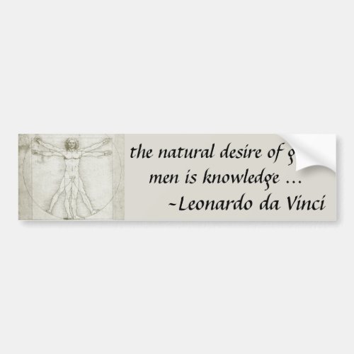 Leonardo da Vincis Vitruvian Man Bumper Sticker
