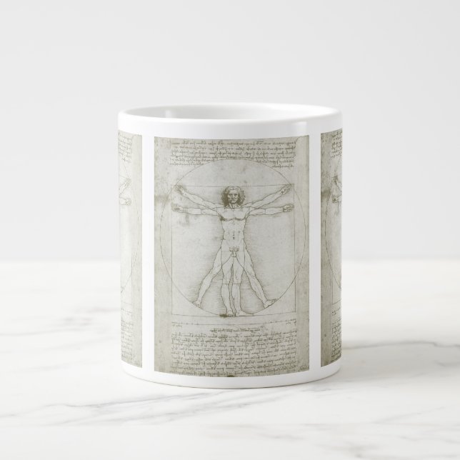 Leonardo da Vinci's Vitruvian Man Giant Coffee Mug (Front)