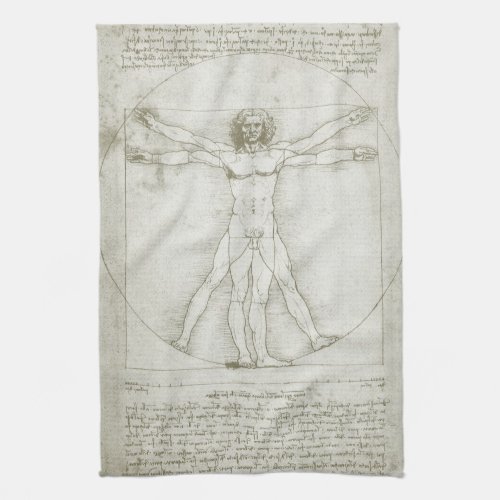 Leonardo da Vincis Vitruvian Man Kitchen Towel
