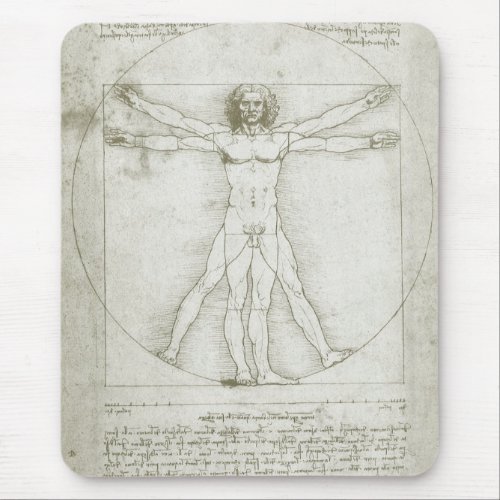 Leonardo da Vincis Vitruvian Man Mouse Pad