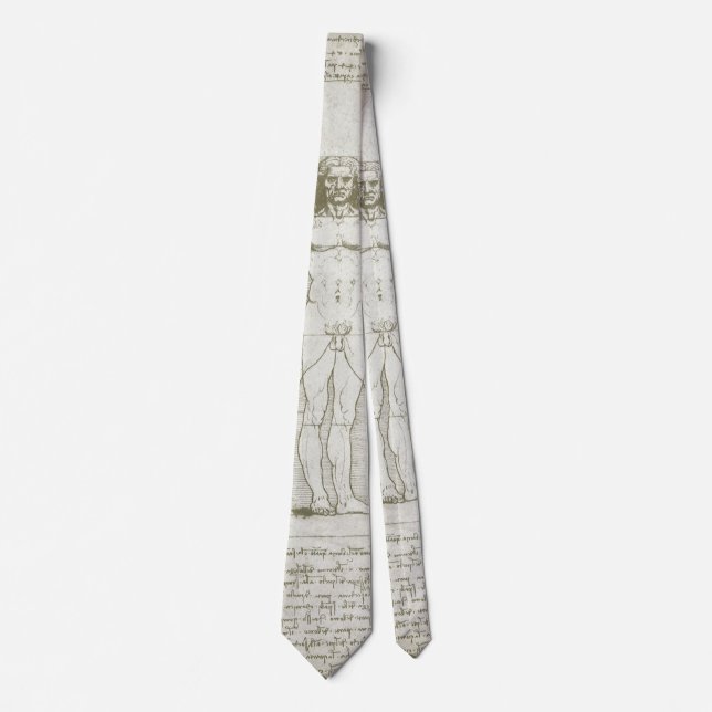 Leonardo da Vinci's Vitruvian Man Neck Tie (Front)