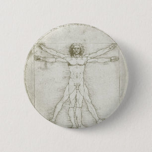 Leonardo da Vinci's Vitruvian Man Pinback Button