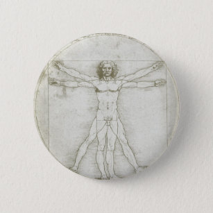 Leonardo da Vinci's Vitruvian Man Pinback Button