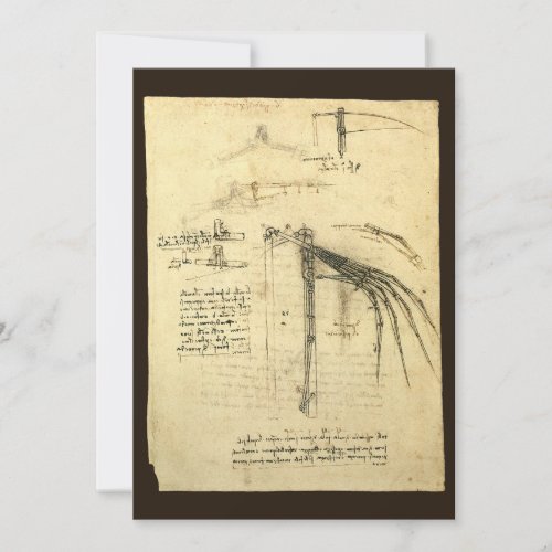 Leonardo da Vincis Wing on Flying Machine Sketch