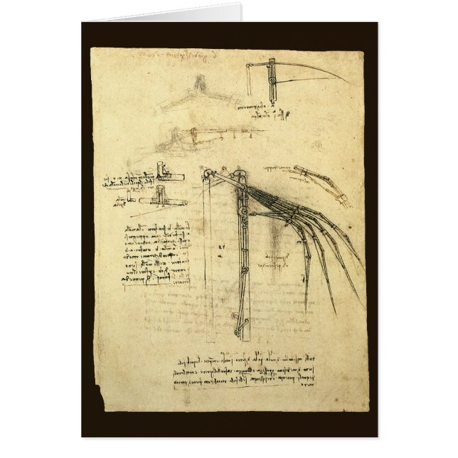 Leonardo da Vinci's Wing on Flying Machine Sketch Cards (Front)