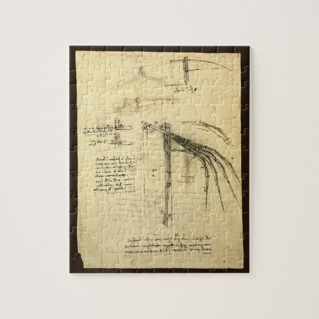 Leonardo da Vinci's Wing on Flying Machine Sketch Jigsaw Puzzle (Vertical)
