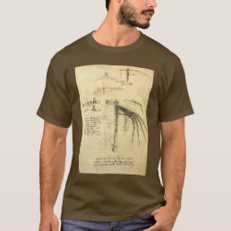 Leonardo da Vinci&#39;s Wing on Flying Machine Sketch T-Shirt