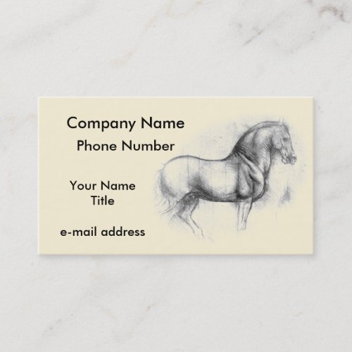 Leonardo DaVinci Horse Business Card