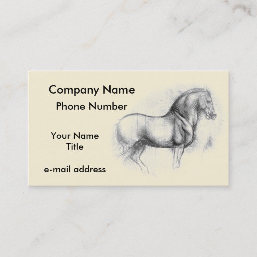 Customizable Leonardo DaVinci Horse Business Card Templates