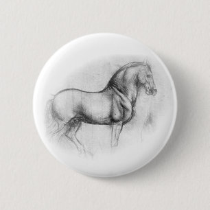 Leonardo DaVinci Horse button