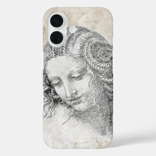 Leonardo DaVinci Sketch Leda Parchment Elegant Art Case-Mate iPhone Case (Back)