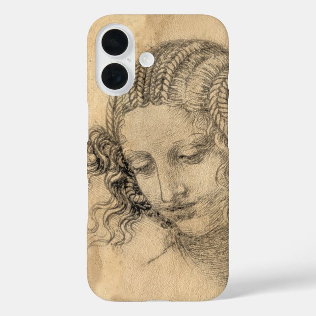 Leonardo DaVinci Sketchbook Woman Parchment Art Case-Mate iPhone Case (Back)