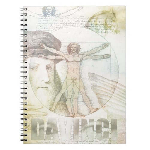 Leonardo DaVinci Vitruvian Man Collage Notebook