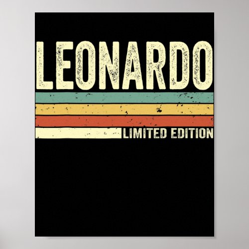 Leonardo Gift Name Personalized Funny Retro Poster
