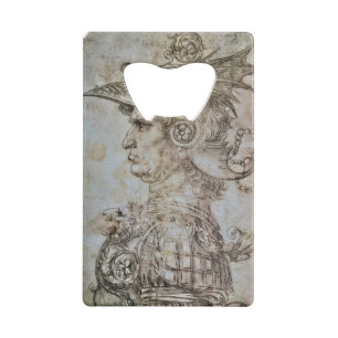 Leonardo’s Helmeted Warrior Credit Card Bottle Opener