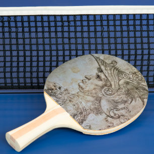 Leonardo’s Helmeted Warrior Ping Pong Paddle