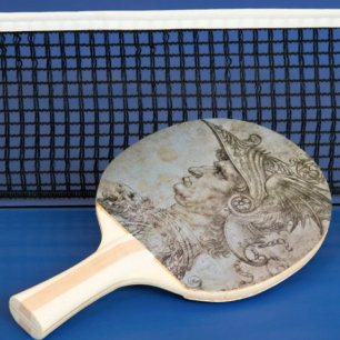 Leonardo’s Helmeted Warrior Ping Pong Paddle