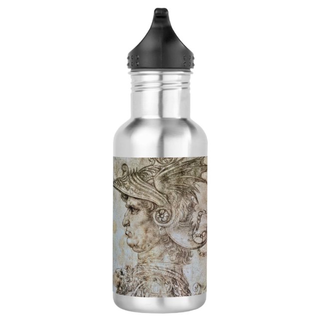 Leonardo’s Helmeted Warrior  Stainless Steel Water Bottle (Right)