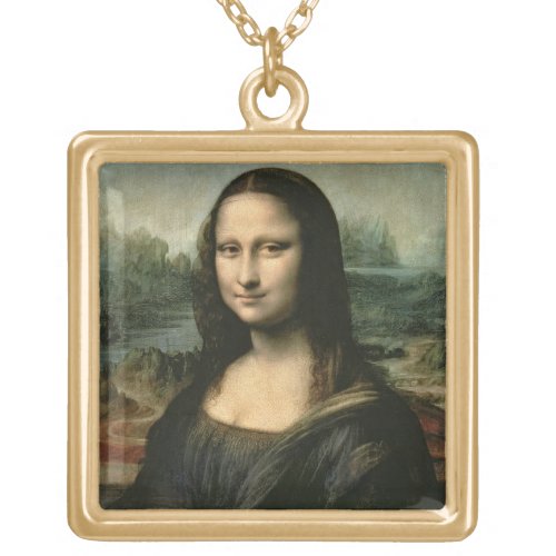 Leonardo Vinci  Mona Lisa c1503_6 Gold Plated Necklace