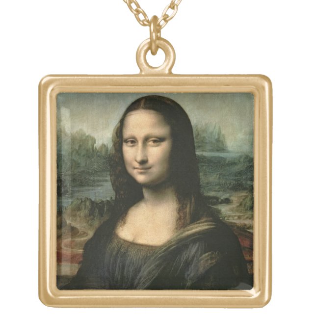 Leonardo Vinci | Mona Lisa, c.1503-6 Gold Plated Necklace (Front)