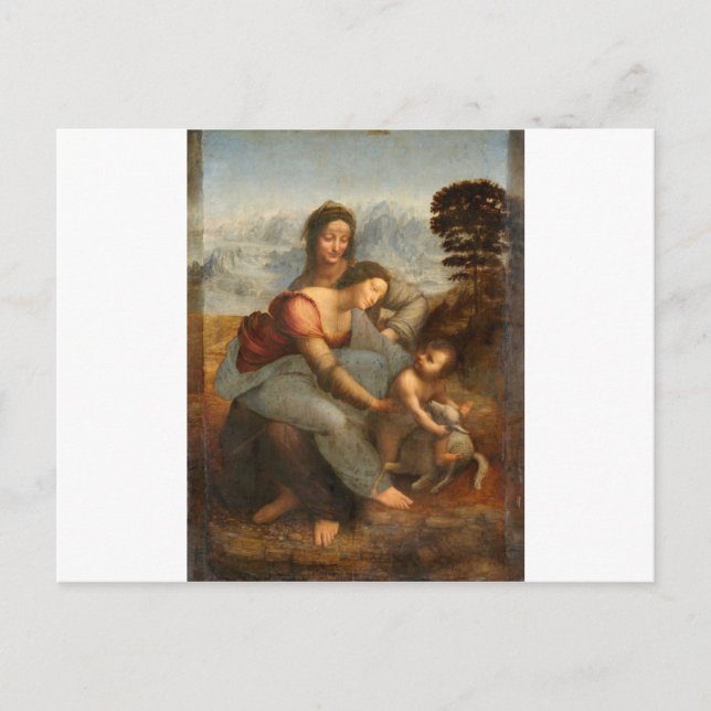 Leonardo Vinci -The Virgin and Child with St. Anne Postcard (Front)