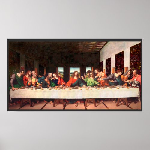 Leonardos Last Supper painting recreated Poster