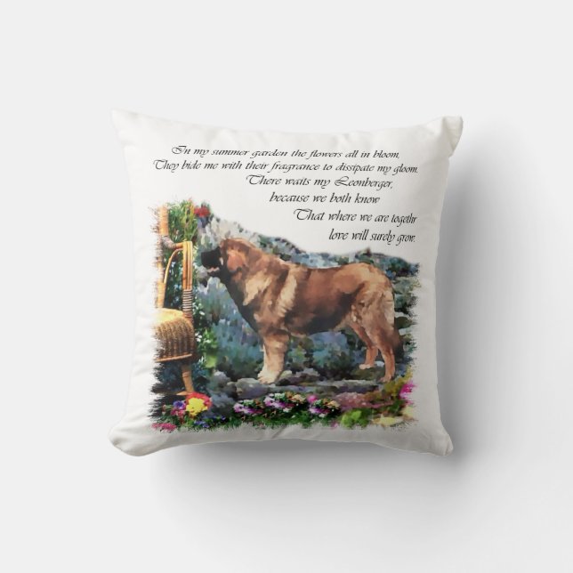 Leonberger Art Gifts Throw Pillow (Front)