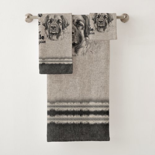 Leonberger art when everything fails quote bath towel set