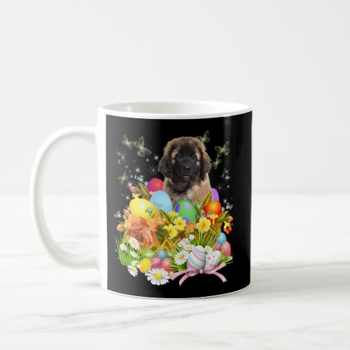 Leonberger Bunny Dog With Easter Eggs Basket Coffee Mug