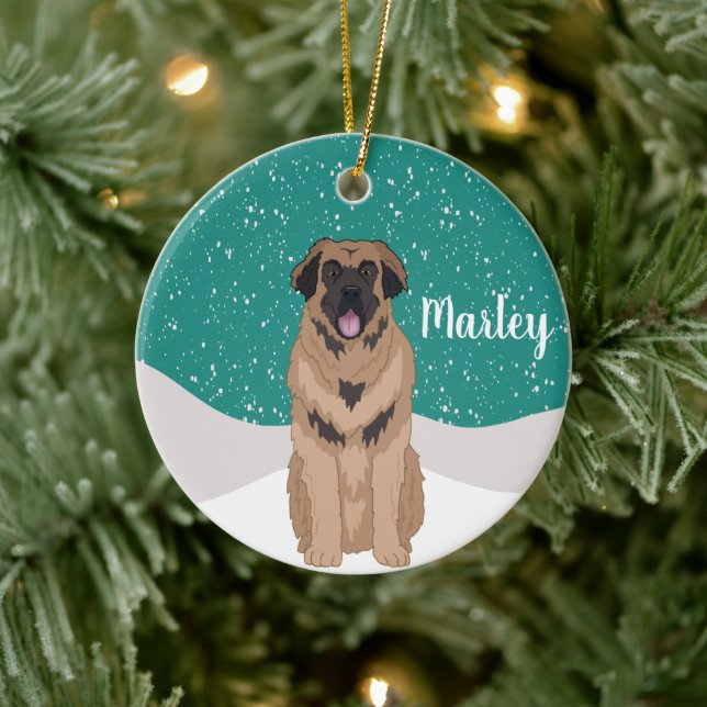 Leonberger Christmas Ceramic Ornament (Tree)