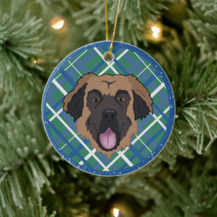 Leonberger Christmas Ceramic Ornament