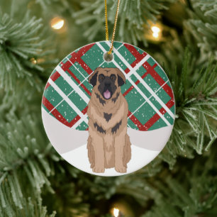 Leonberger Christmas Ceramic Ornament