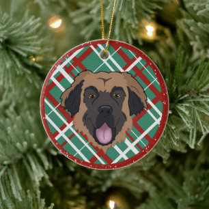 Leonberger Christmas Ceramic Ornament