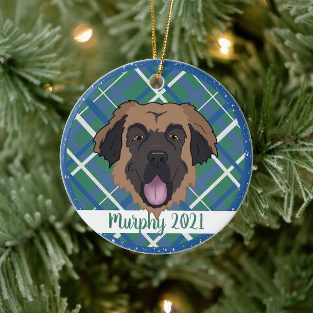 Leonberger Christmas Ceramic Ornament (Tree)