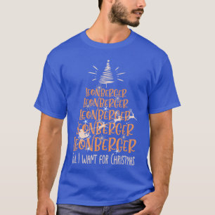 Leonberger Christmas Dog breed Christmasree retro T-Shirt