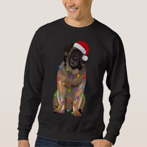 Leonberger Christmas Lights Xmas Dog Lover Santa H Sweatshirt