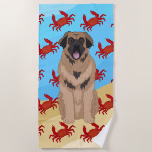 Leonberger Crabs Beach Towel