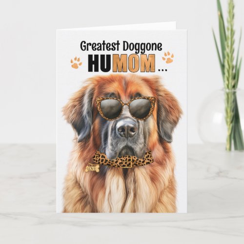 Leonberger Dog Best HuMOM Ever Mothers Day Holiday Card