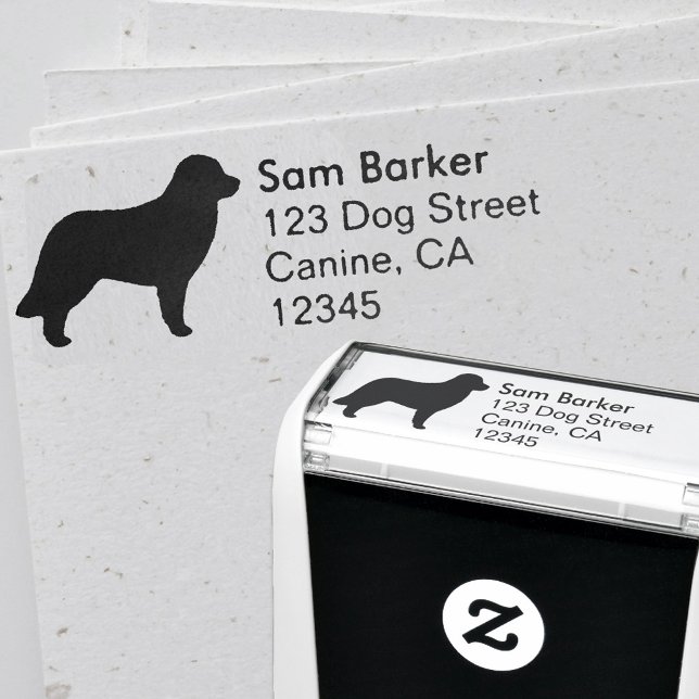 Leonberger Dog Breed Silhouette Return Address Self-inking Stamp (Creator Uploaded)