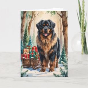 Leonberger Dog Christmas Greeting Card