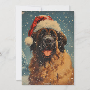 Leonberger dog christmas holiday card